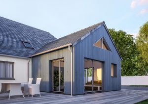 Extension de maison traditionnelle en ardoises avec bardage bois extension bois maison traditionnelle