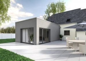 Extension maison contemporaine cube modele bloom