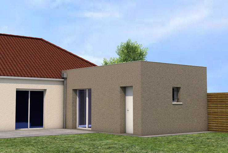 projet 3D agrandissement maison Corquilleroy (45120)
