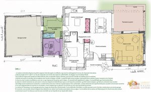 plan agencement intérieur extension garage maison morhiban 56