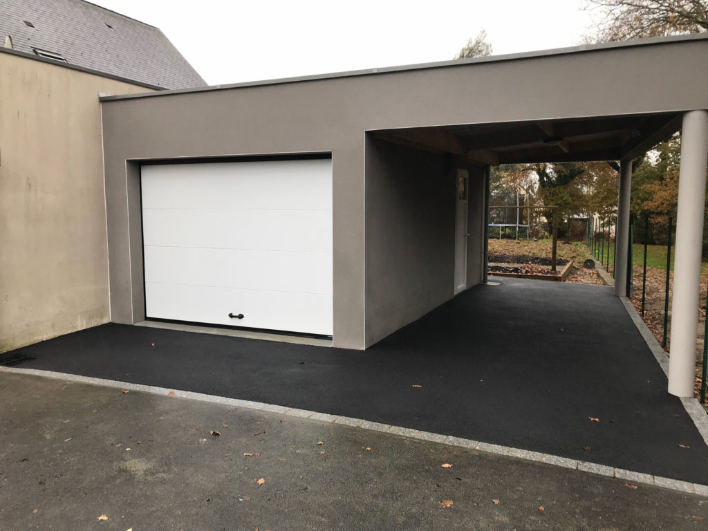 Extension de garage avec carport après travaux (35170)