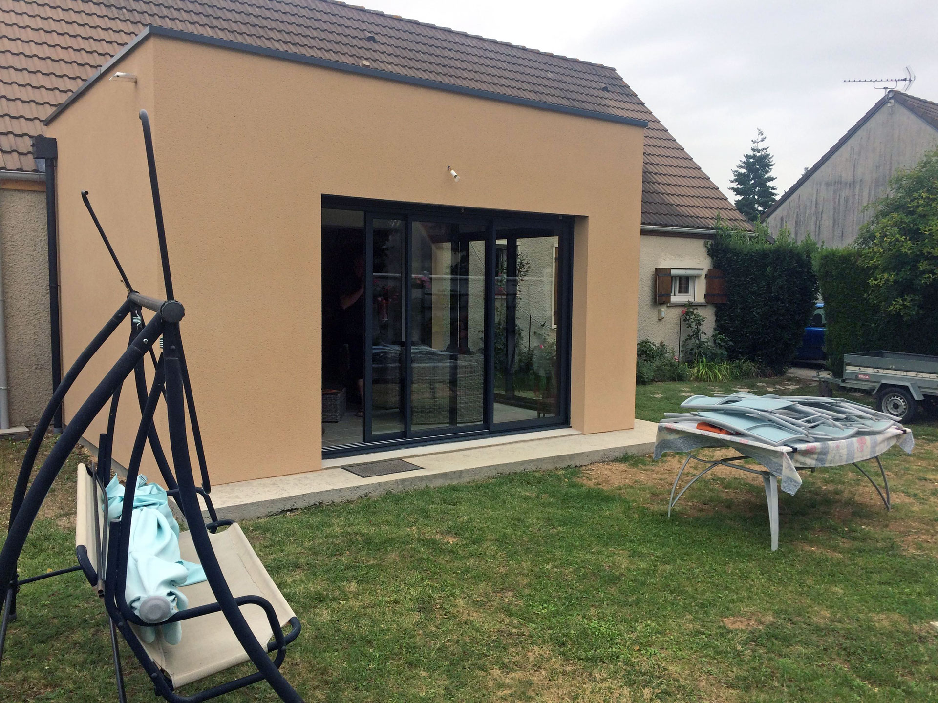 Extension de maison toit plat (45700)