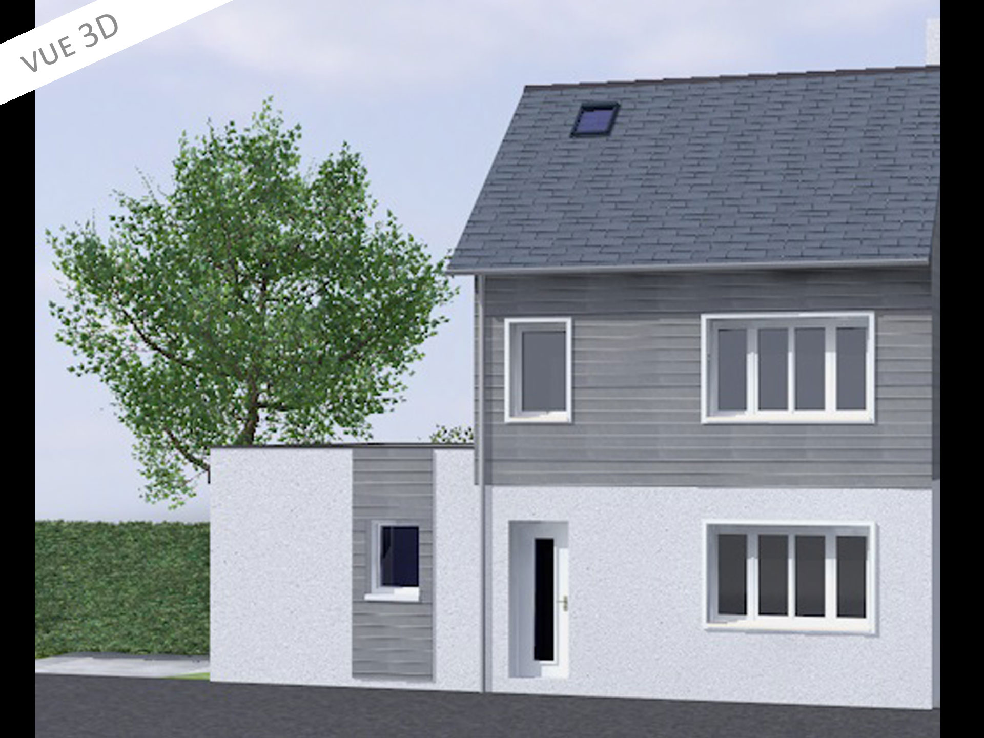 3D plan extension maison 50110