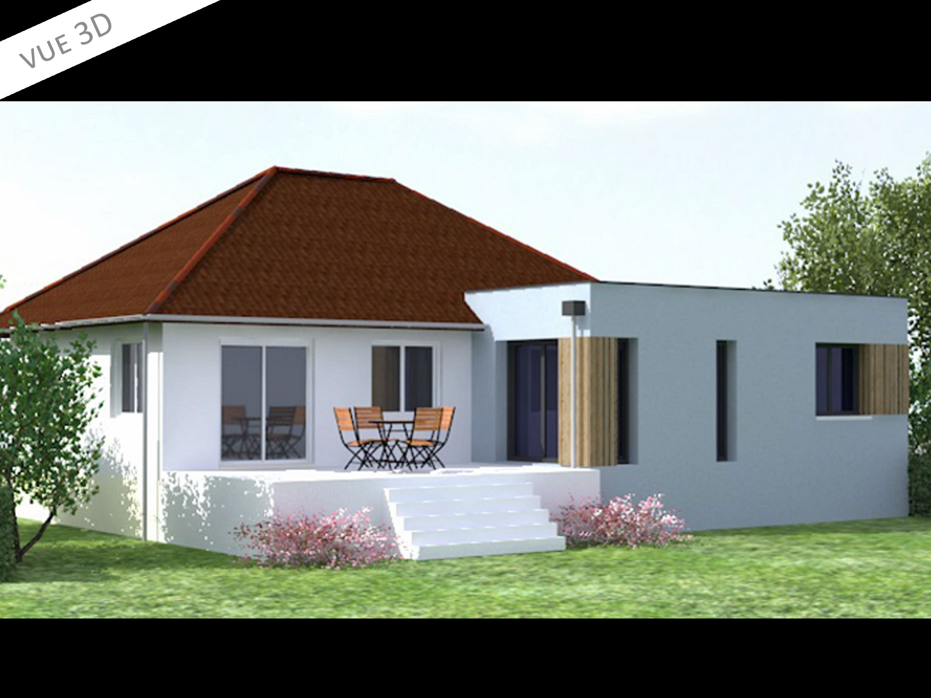 plan 3D agrandissement maison amilly 45200