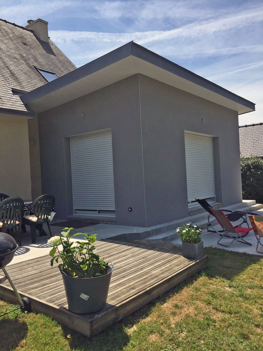 extension maison façade arrière 35500