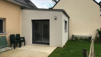 Extension de maison en zinc monopente (35250)