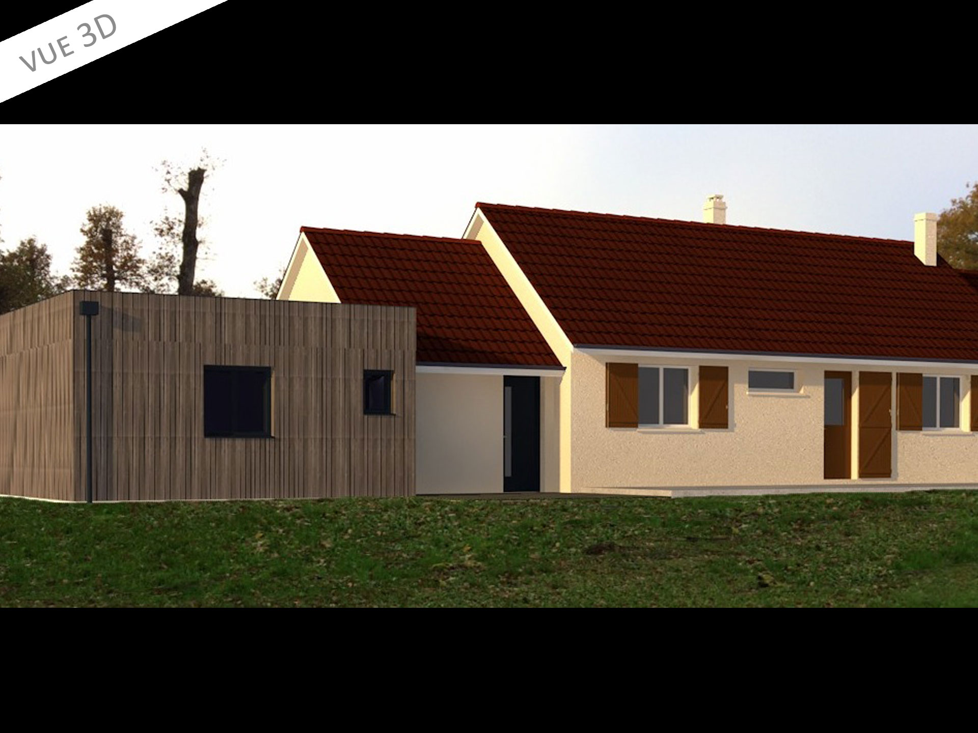 plan 3D extension maison 45460