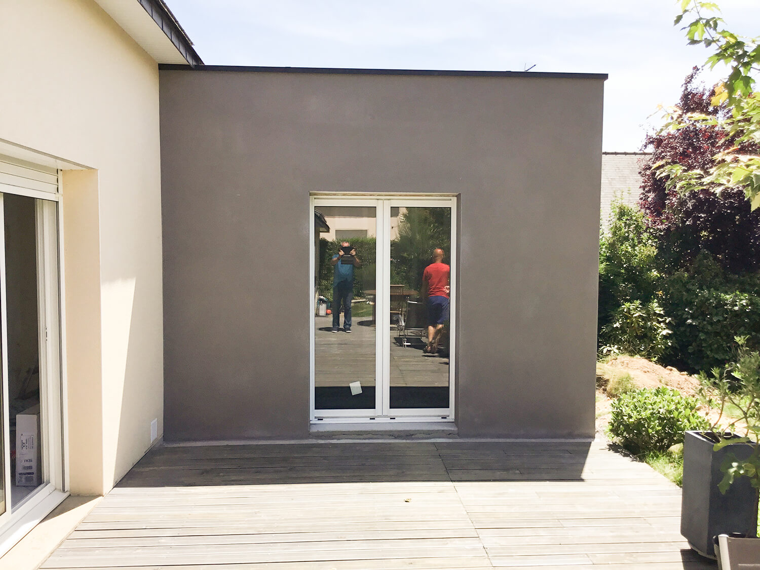 Extension maison accès terrasse