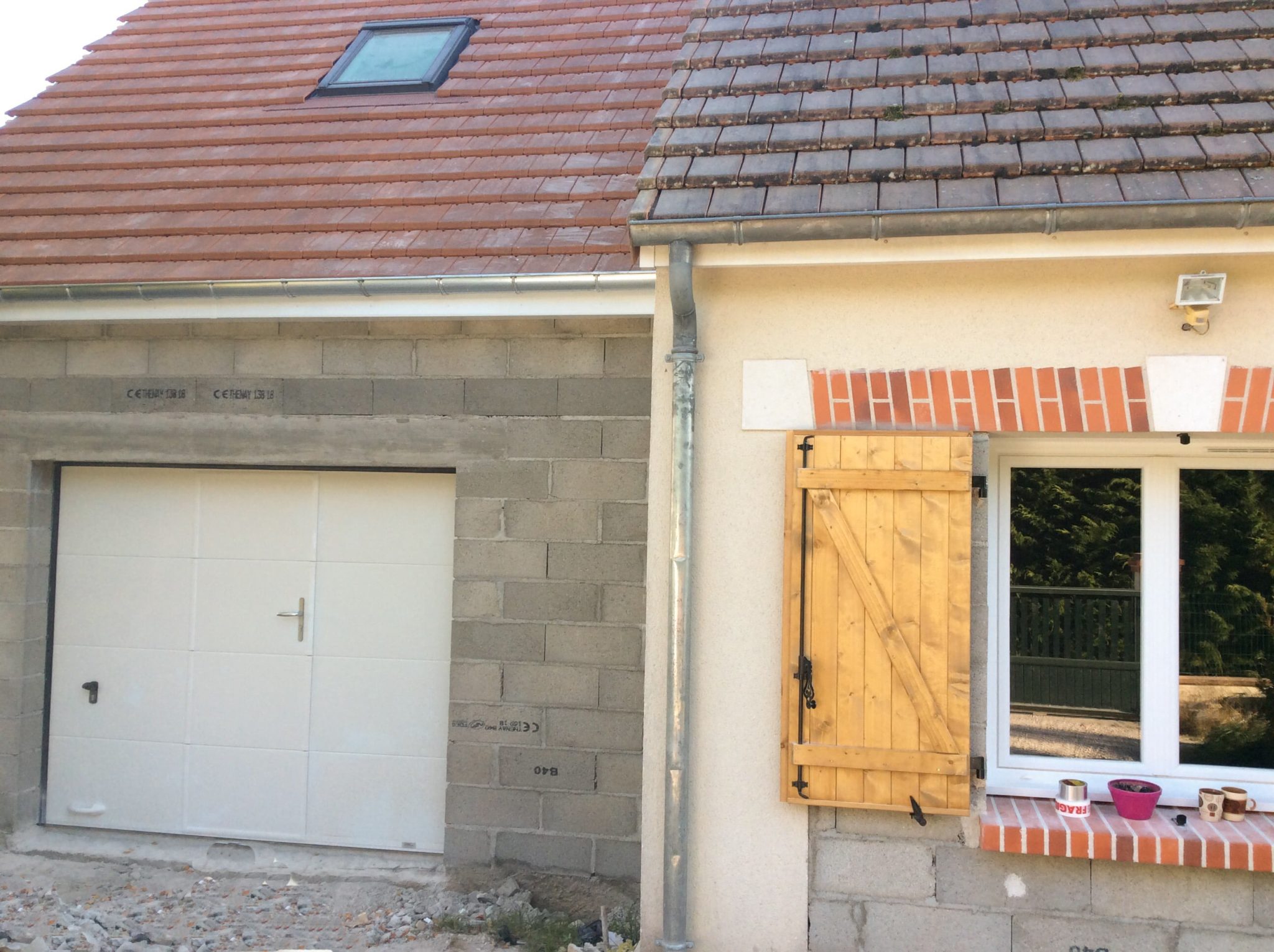 Construction de l'extension de garage