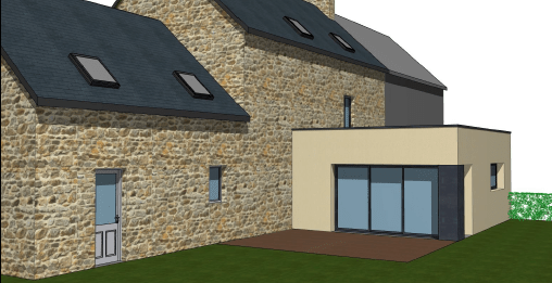 Vue 3D agrandissement de maison