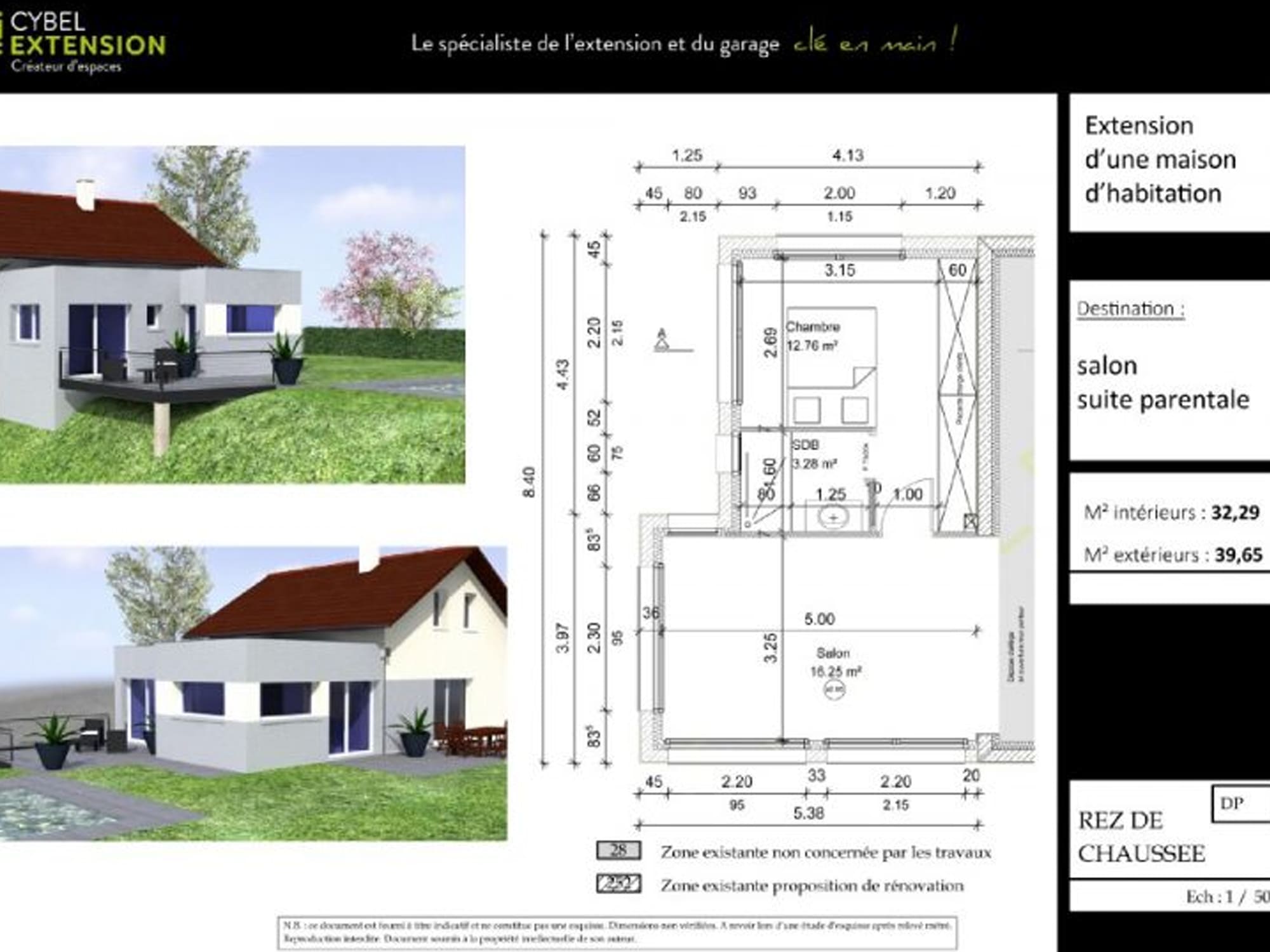 Projection agrandissement suite parentale