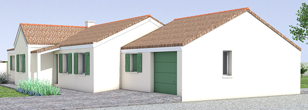 Insertion en 3D de l'extension de maison et de garage