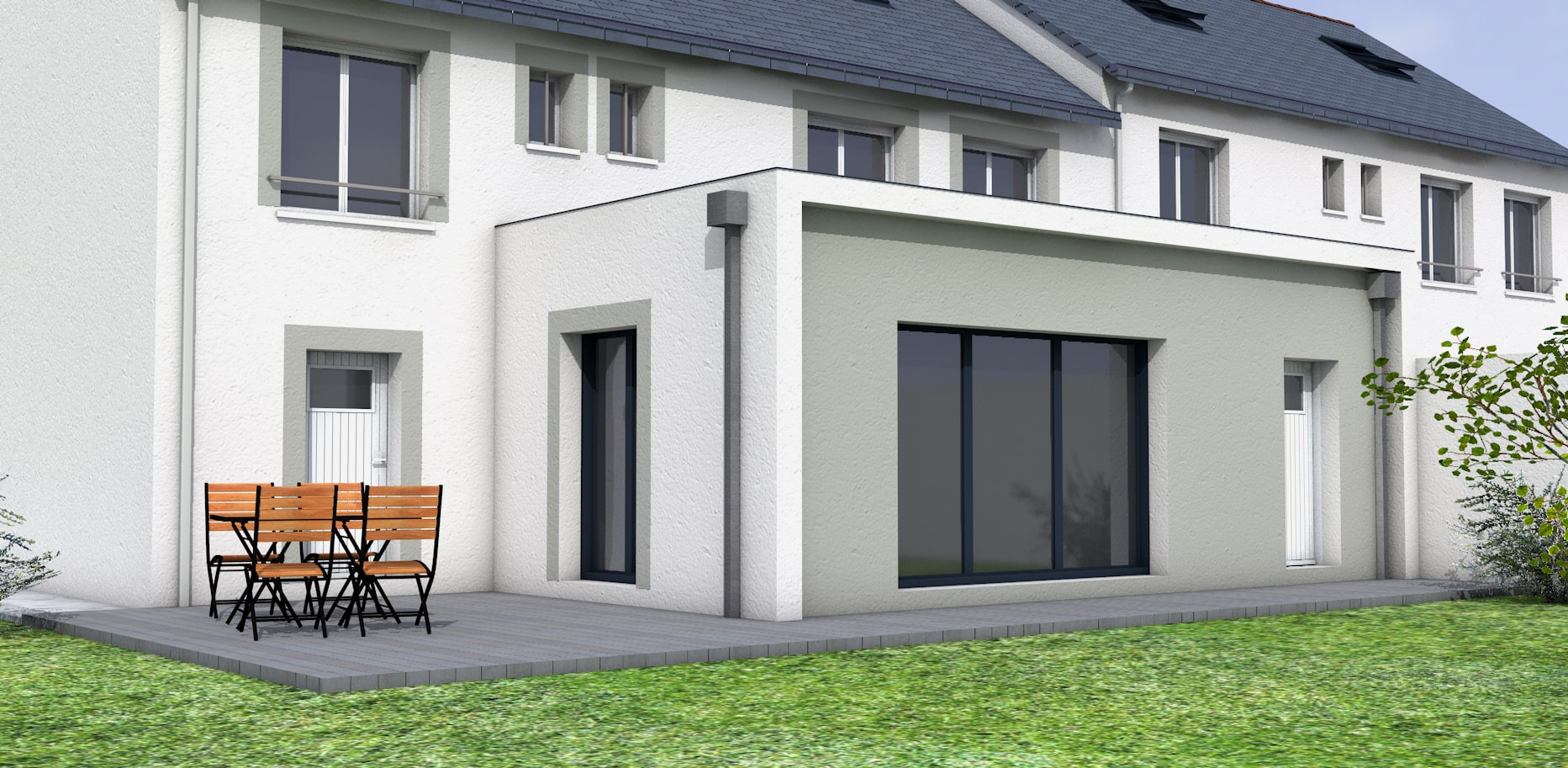 Une projection 3D pour cette extension de maison