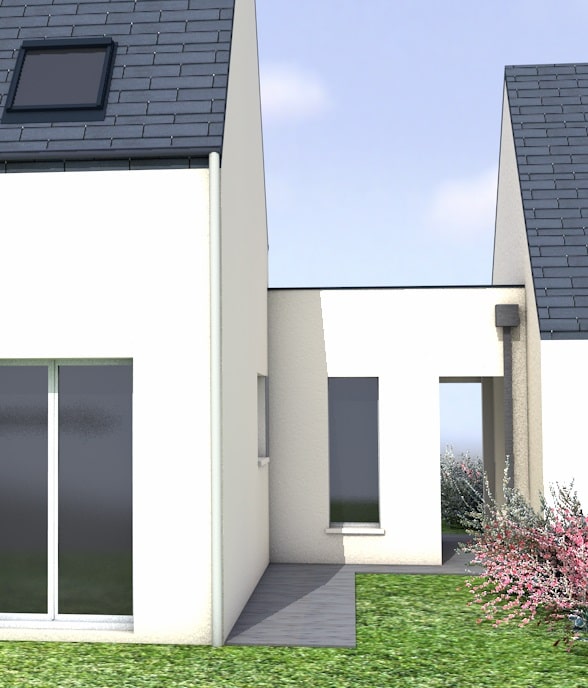 Vision 3D du projet d'extension de maison.