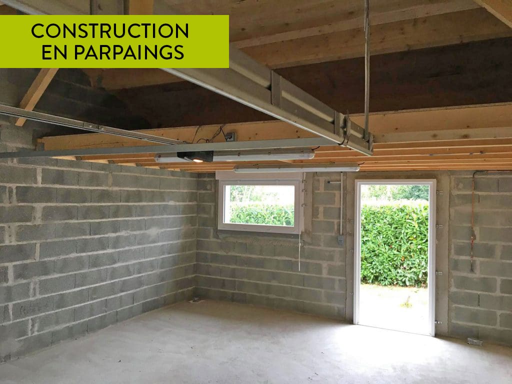 Construction extension de garage en parpaings