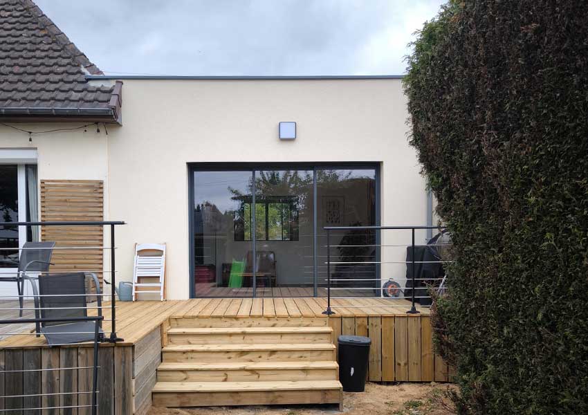 Extension d'architecte en parpaings