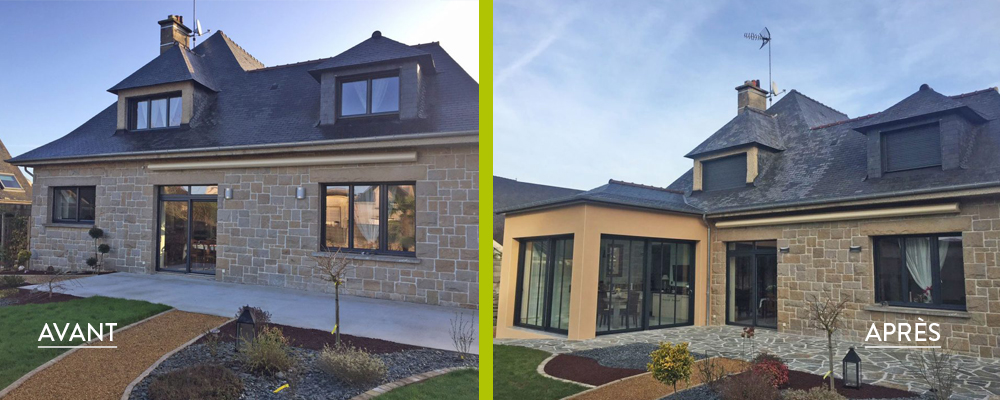 Une extension vitrée pour moderniser la maison