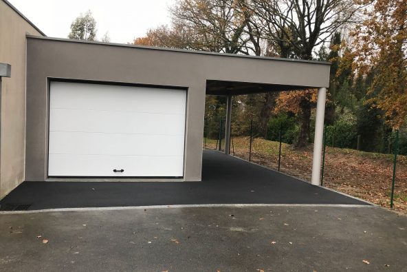 Extension de garage avec carport en cube (35170)