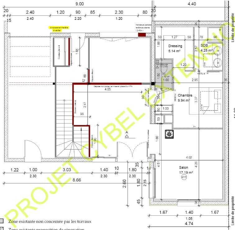 Plan extension de maison traditionnelle à Vannes