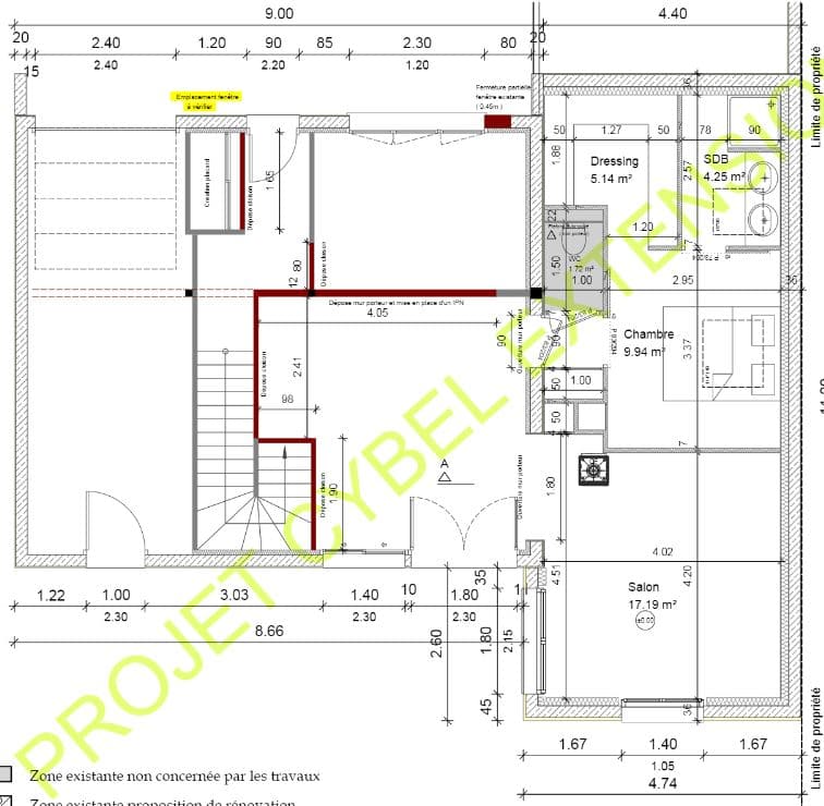 Plan extension de maison traditionnelle à Vannes