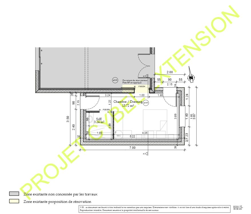 Aménagement de la chambre et de la salle de bain