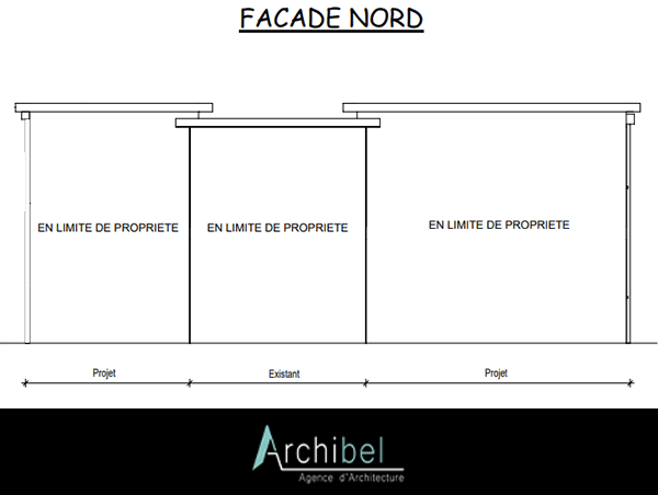 La façade nord du projet