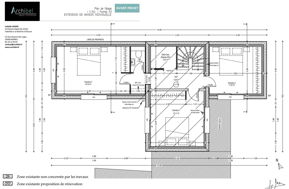 Plan de l'étage de la maison