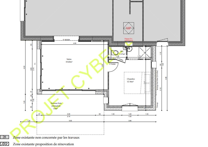 Le plan de l'agrandissement à Le-Tour-du-Parc.