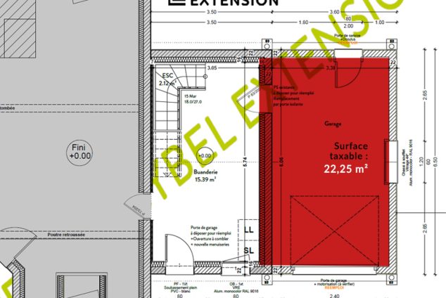 La surface taxable d'une extension de garage