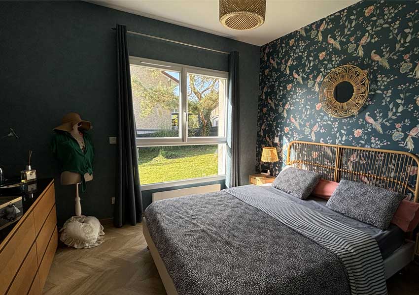 La chambre de 10,54 mètres carrés dans l'extension moderne à Limoges