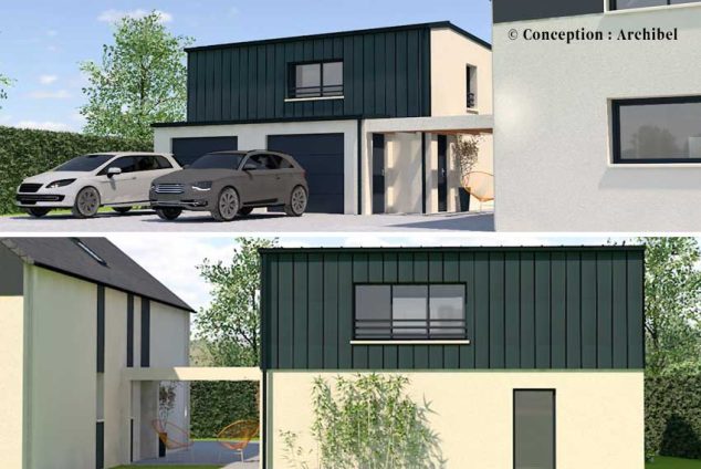 Une extension reliée par l'architecture à la maison existante.