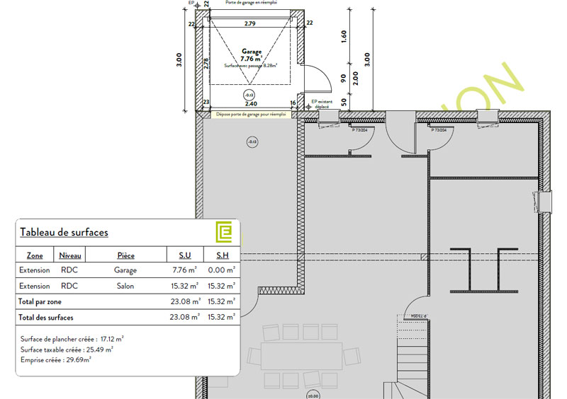 Extension de 8m² sur la façade avant