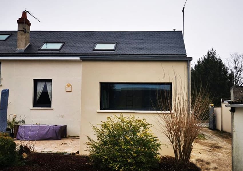 Aspect extérieur de la maison après travaux (vue de face)