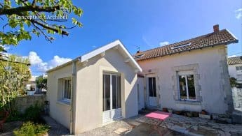 Vue extérieure d'une extension à La Rochelle