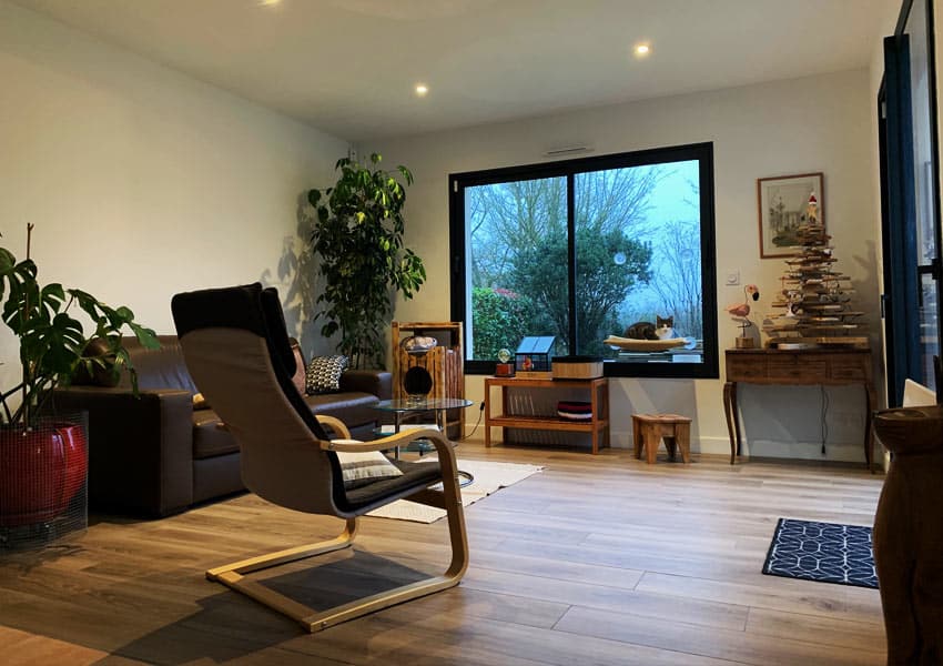 Extension de salon à Pont-Péan réalisée.