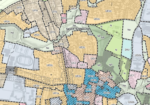 Exemple de PLUi avec la cartographie des zones