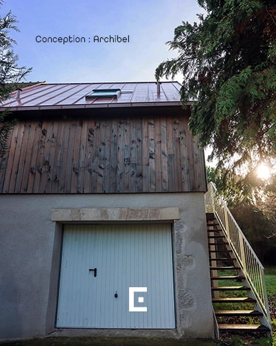 L'escalier sur le pignon à Villorceau