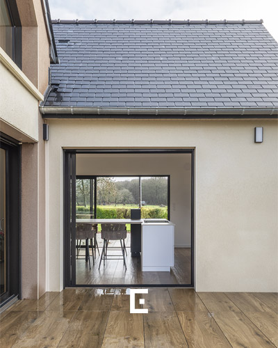 Les ouvertures de l'extension de cuisine à Chauvigné