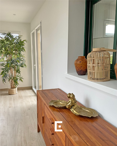 La décoration du bureau dans l'extension à Perros Guirec