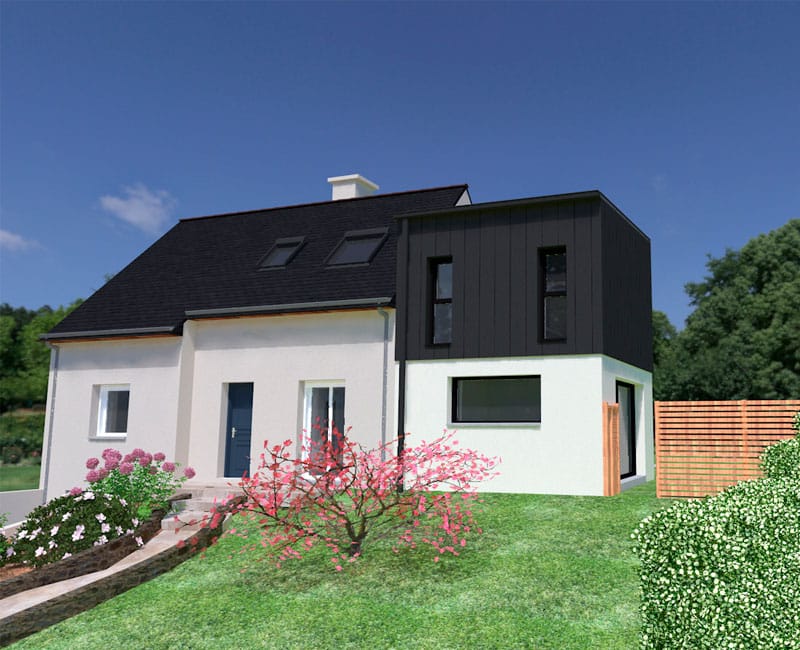 Une extension par le haut avec des façades en zinc