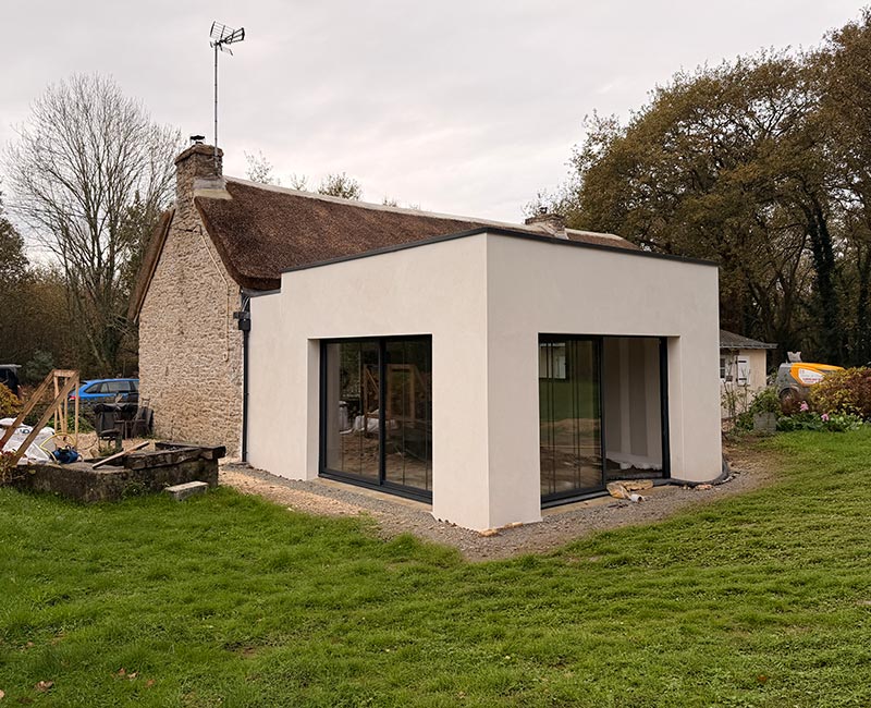Extension toit plat végétalisée