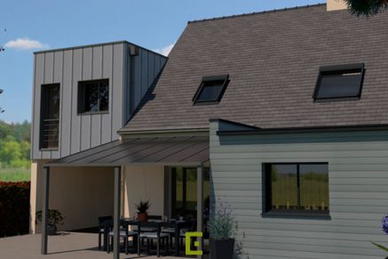 Extension sur pilotis en bois