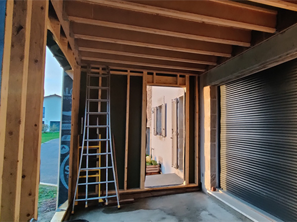 L'ossature bois d'une extension de maison